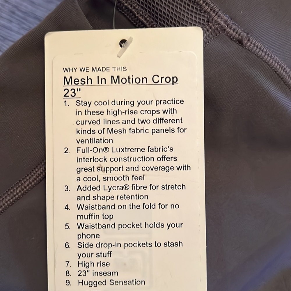 Lululemon Mesh In Motion Crop *23" - Picture 7 of 9